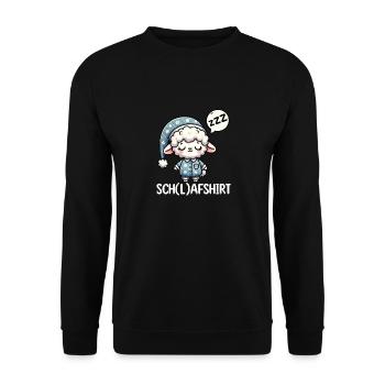 Niedliches Schaf Schlafshirt Napping Pyjama - Unisex Pullover - Schwarz - Vorne - Alina (178cm) & Michal (187cm)