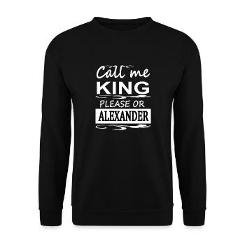 ich heiße Alexander ich bin Alex König Geschenk - Unisex Pullover - Schwarz - Vorne - Alina (178cm) & Michal (187cm)