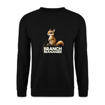 Funny Squirrel Branch Manager Cartoon - Unisex Sweatshirt - black - Front - Alina (178cm) & Michal (187cm)
