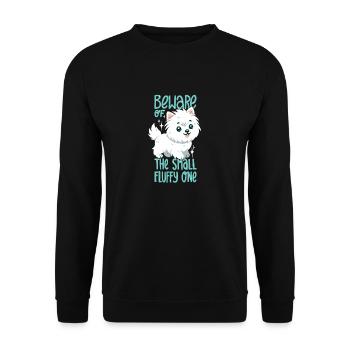 Small Fluffy West Highland White Terrier - Unisex Sweatshirt - black - Front - Alina (178cm) & Michal (187cm)