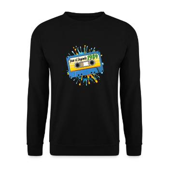 1984 MUSIKKASETTE Year of Legends - Unisex Pullover - Schwarz - Vorne - Alina (178cm) & Michal (187cm)