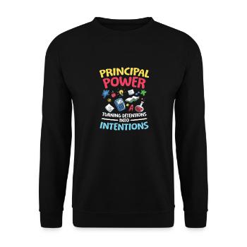 Principal Power Turning Detentions into Intention - Unisex Pullover - Schwarz - Vorne - Alina (178cm) & Michal (187cm)