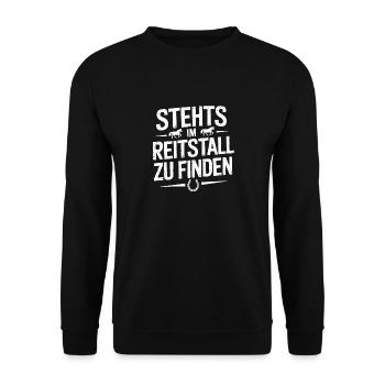 Pferde Mädchen Reiten Reiterin Pferdeliebhaber - Unisex Pullover - Schwarz - Vorne - Alina (178cm) & Michal (187cm)