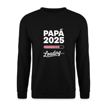 Neues Papa-Geschenk 2025 Loading - Unisex Pullover - Schwarz - Vorne - Alina (178cm) & Michal (187cm)