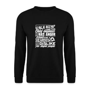 Chief Engineer Has Anger Issues - Unisex Sweatshirt - black - Front - Alina (178cm) & Michal (187cm)