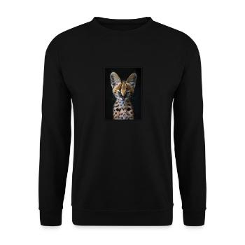 Servale Serval - Unisex Pullover - Schwarz - Vorne - Alina (178cm) & Michal (187cm)