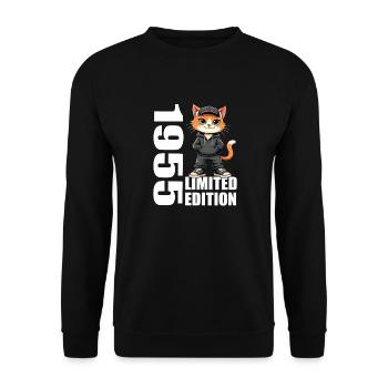 Limited Edition 1955 Geburtstag 1955 Geboren - Unisex Pullover - Schwarz - Vorne - Alina (178cm) & Michal (187cm)