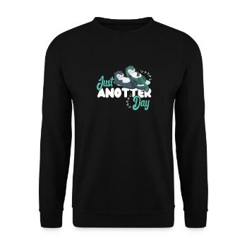 Otter Pun Just Anotter Day - Unisex Sweatshirt - black - Front - Alina (178cm) & Michal (187cm)