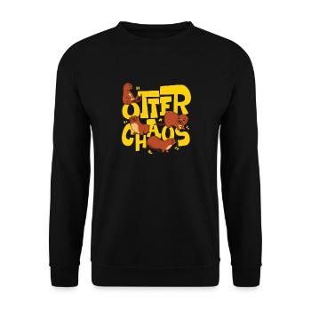 Otter Pun Otter Chaos - Unisex Pullover - Schwarz - Vorne - Alina (178cm) & Michal (187cm)