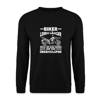Biker Bike Motorcyclist Motorcycle - Unisex Sweatshirt - black - Front - Alina (178cm) & Michal (187cm)