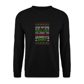 Santa Claus Christmas Ugly Christmas - Unisex Sweatshirt - black - Front - Alina (178cm) & Michal (187cm)