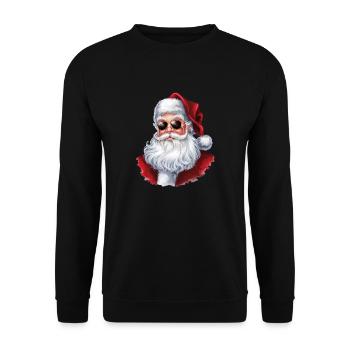 Weihnachtsmann Sonnenbrille Santa Claus cool - Unisex Pullover - Schwarz - Vorne - Alina (178cm) & Michal (187cm)