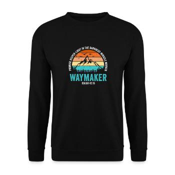 Waymaker Promise Keeper Miracle Worker - Unisex Sweatshirt - black - Front - Alina (178cm) & Michal (187cm)