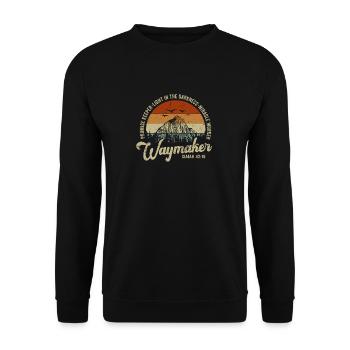 Waymaker Promise Keeper Miracle Worker - Unisex Sweatshirt - black - Front - Alina (178cm) & Michal (187cm)