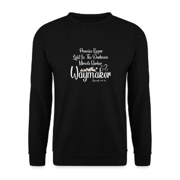 Waymaker Promise Keeper Miracle Worker - Unisex Sweatshirt - black - Front - Alina (178cm) & Michal (187cm)