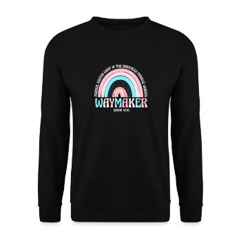 Waymaker Promise Keeper Miracle Worker - Unisex Sweatshirt - black - Front - Alina (178cm) & Michal (187cm)
