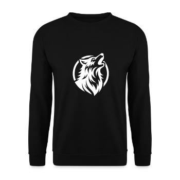Howling wolf as protector of the forest - Unisex Sweatshirt - black - Front - Alina (178cm) & Michal (187cm)