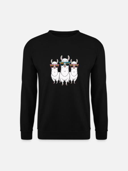 Cool alpacas with sunglasses - Unisex Sweatshirt - black