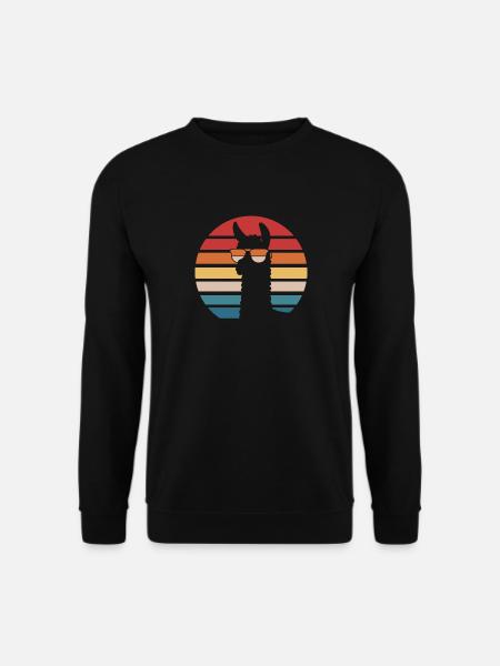 Cool alpaca with sunglasses - Unisex Sweatshirt - black