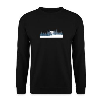 Winter-Skiabenteuer Winter Skiing Adventure - Unisex Sweatshirt - black - Front - Alina (178cm) & Michal (187cm)
