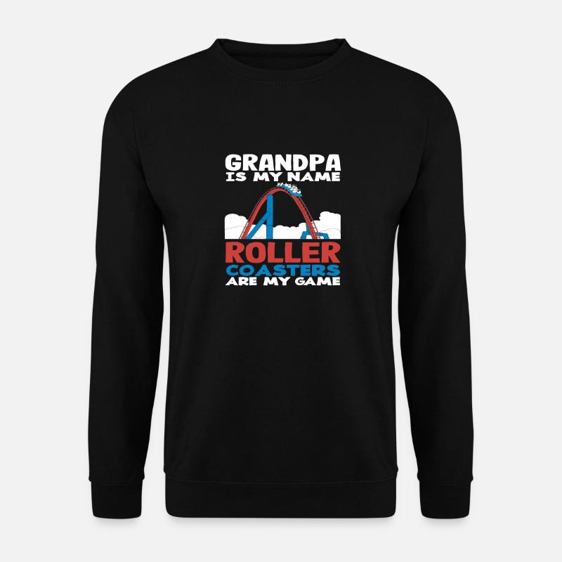 Achterbahn Opa Ist Mein Name - Unisex Pullover - Schwarz