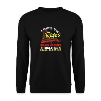 Montagnes russes, famille, tour fort ensemble - Sweat-shirt Unisexe - noir - Devant - Alina (178cm) & Michal (187cm)