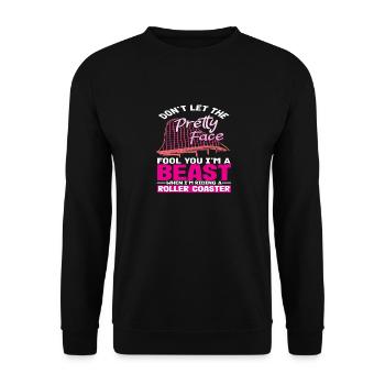 Aventure en montagnes russes pour les visages courageux - Sweat-shirt Unisexe - noir - Devant - Alina (178cm) & Michal (187cm)