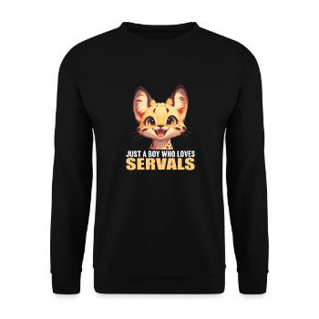 Servale Serval - Unisex Pullover - Schwarz - Vorne - Alina (178cm) & Michal (187cm)