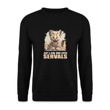 Servale Serval - Unisex Pullover - Schwarz - Vorne - Alina (178cm) & Michal (187cm)