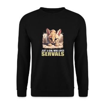 Servale Serval - Unisex Pullover - Schwarz - Vorne - Alina (178cm) & Michal (187cm)