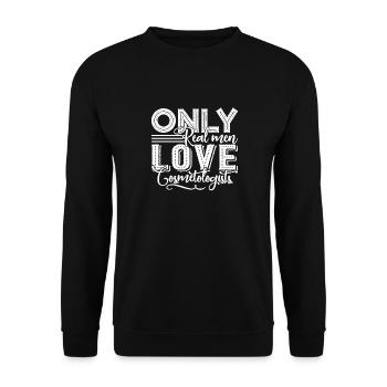 Cosmetologist Real Men Love Cosmetologists - Unisex Sweatshirt - black - Front - Alina (178cm) & Michal (187cm)