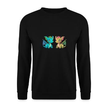 Dragon Dragon Enfant Enfants Créature Mythique Conte de fées - Sweat-shirt Unisexe - noir - Devant - Alina (178cm) & Michal (187cm)