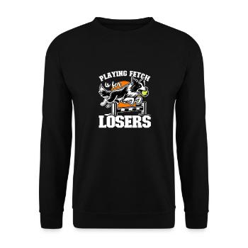 Flyball Dog Sports - Unisex Sweatshirt - black - Front - Alina (178cm) & Michal (187cm)