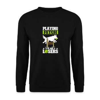 Flyball Dog Sports - Unisex Sweatshirt - black - Front - Alina (178cm) & Michal (187cm)