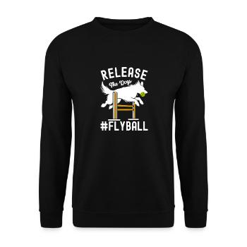 Flyball Dog Sports - Unisex Sweatshirt - black - Front - Alina (178cm) & Michal (187cm)