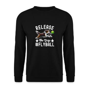 Flyball Dog Sports - Unisex Sweatshirt - black - Front - Alina (178cm) & Michal (187cm)