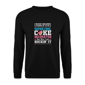 Gâteau Tartelette Décoration Gâteau - Sweat-shirt Unisexe - noir - Devant - Alina (178cm) & Michal (187cm)
