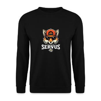 Servus Fuchs Bayer Bier Party Fuchs - Unisex Pullover - Schwarz - Vorne - Alina (178cm) & Michal (187cm)