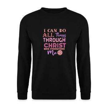 Je peux tout faire grâce au volleyball - Sweat-shirt Unisexe - noir - Devant - Alina (178cm) & Michal (187cm)