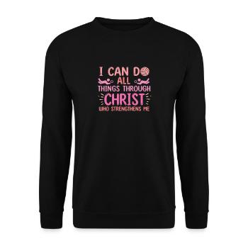 Je peux tout faire grâce au volleyball - Sweat-shirt Unisexe - noir - Devant - Alina (178cm) & Michal (187cm)