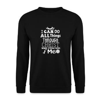 Je peux tout faire grâce au volleyball - Sweat-shirt Unisexe - noir - Devant - Alina (178cm) & Michal (187cm)