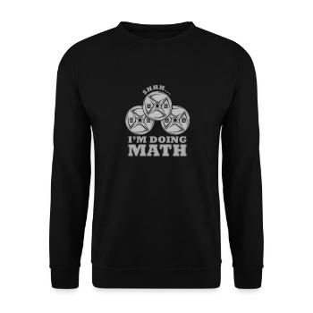 Shhh... Ich Rechne Mit Gewichten: Humor Für - Unisex Pullover - Schwarz - Vorne - Alina (178cm) & Michal (187cm)