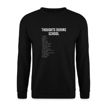 Gedanken während der Schule - Unisex Pullover - Schwarz - Vorne - Alina (178cm) & Michal (187cm)