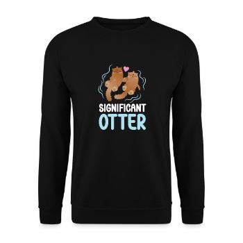 Otter Pun Significant Otter - Unisex Pullover - Schwarz - Vorne - Alina (178cm) & Michal (187cm)