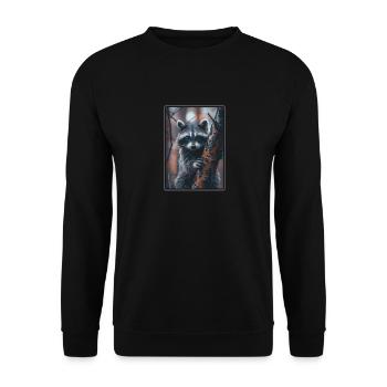 Raccoons Raccoon - Unisex Sweatshirt - black - Front - Alina (178cm) & Michal (187cm)