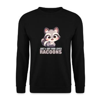 Waschbären Waschbär - Unisex Pullover - Schwarz - Vorne - Alina (178cm) & Michal (187cm)