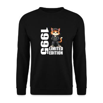 Edition Limitée 1995 Anniversaire Né 1995 - Sweat-shirt Unisexe - noir - Devant - Alina (178cm) & Michal (187cm)