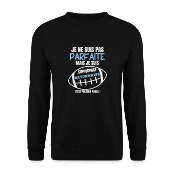 Supportrice Bayonnaise Parfaite Rugby - Sweat-shirt Unisexe - noir - Devant - Alina (178cm) & Michal (187cm)