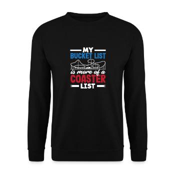 Meine Achterbahn Bucket List - Unisex Pullover - Schwarz - Vorne - Alina (178cm) & Michal (187cm)