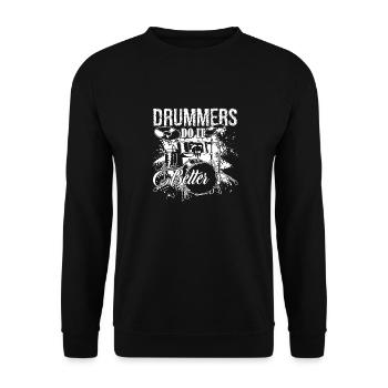 Drummer Do It Better - Unisex Sweatshirt - black - Front - Alina (178cm) & Michal (187cm)